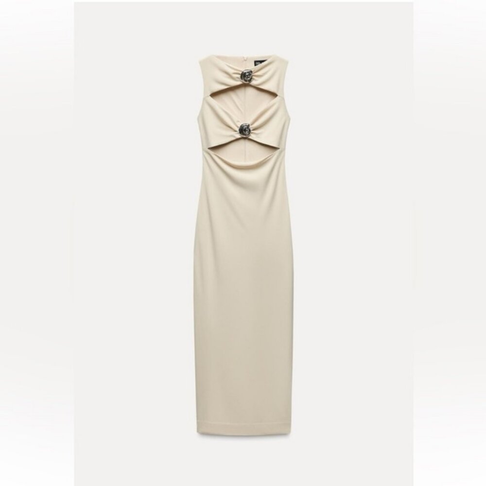 ZARA CONCH SHELL CUT OUT DRESS - Picture 8 of 10